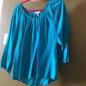 Turquoise Joie gauzy 3/4 top- L